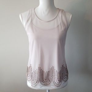 Jennifer Lopez Embellished Sleeveless Top